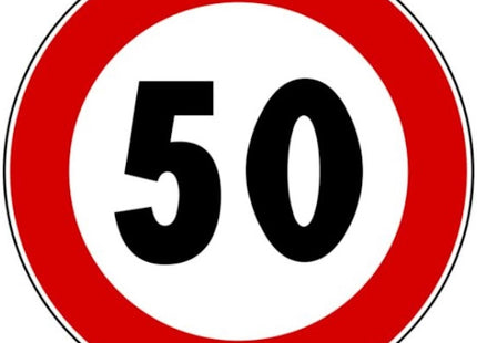 3G ITALIA DISCO LIMITE MAX DI VELOCITA' 50 KM/H CM60 F.50 IN METALLO