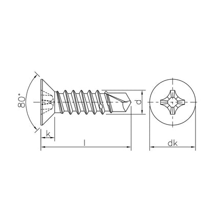 VITE AUTOPERFORANTE TSP PH ZINCATA NERA UNI 8119 DIN 7504 P