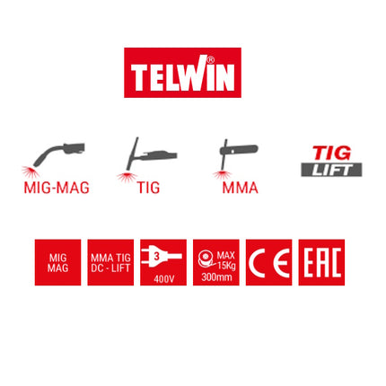 TELWIN SALDATRICE MULTIFUNZIONE MMA/MIG/TIG MASTERMIG 275I 400V
