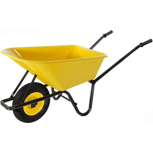 VERDELOOK CARRIOLA VASCA IN PVC GIALLO DA LT100 RUOTA PNEUMATICA