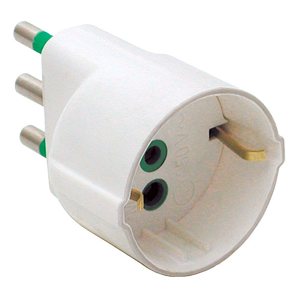 FME ADATTATORE PRESA SCHUKO 10/16A SPINA 2P+T 16A 250V COLORE BIANCO