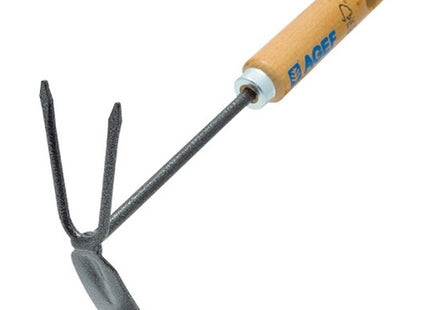 AGEF ZAPPETTA QUADRO BIDENTE CON STELO E MANICO CERTIFICATO FSC 100%