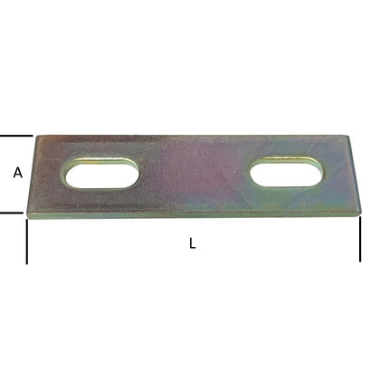 MINUTEX PIASTRINA GIUNZIONE CON ASOLE MM70X20X3 ACCIAIO ZINCATO CONF.PZ4