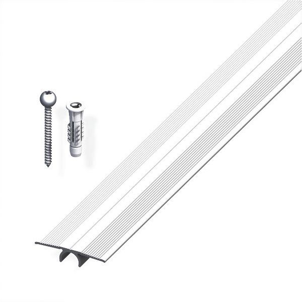 ALFER PROFILO RACCORDO PIATTO ALLUMINIO ARGENTO + TASSELLO MM 33X0,9 MT