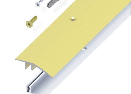 ALFER PROFILO RACCORDO PIATTO ALLUMINIO OTTONE + TASSELLO MM 33 X0,9 MT