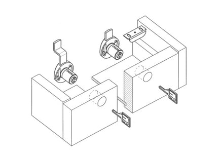 MERONI SERRATURA PER CASSETTI CON CILINDRO MM.20 ART.2130 BIANCO
