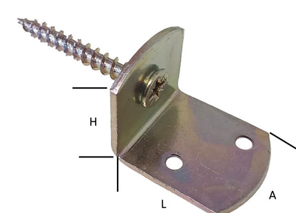 MINUTEX PIASTRINA GIUNZIONE PIEGATA CON VITE D.MM6 MM30X37X30 ZINCATA