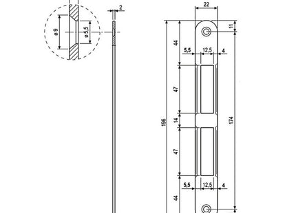 AGB CONTROPIASTRA ART.1000.01 PER SERRATURE AGB CENTRO