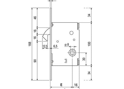 AGB SERRATURA GANCIO WC PER SCORREVOLI ART.00703