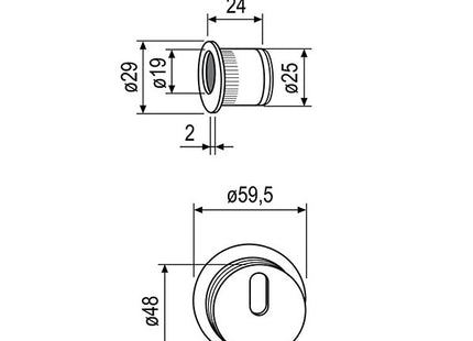 AGB KIT ROSETTE PATENT CON FORO CHIAVE PER SCORREVOLI ART.1920