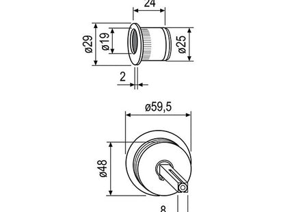 AGB KIT ROSETTE WC PER PORTE SCORREVOLI BAGNO ART.1920.12