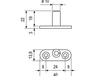 AGB PERNO DI CHIUSURA DIRITTO PER SPAGNOLETTE UNICA