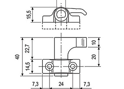 AGB GANCIO DI CHIUSURA PER SPAGNOLETTE UNICA