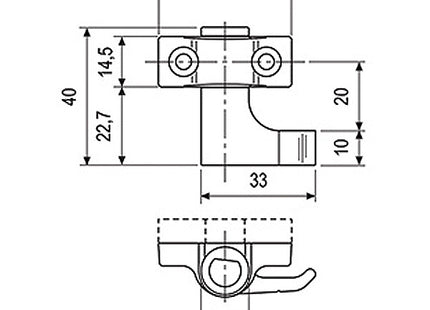 AGB GANCIO DI CHIUSURA PER SPAGNOLETTE UNICA