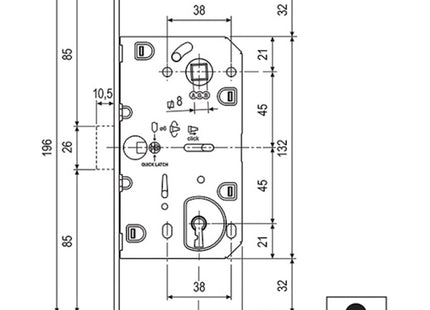 AGB SERRATURA POLARIS 2XT MAGNETICA PATENT ART.6101 CROMATO OPACO