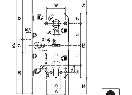 AGB SERRATURA POLARIS 2XT MAGNETICA YALE ART.6103 CROMATO OPACO