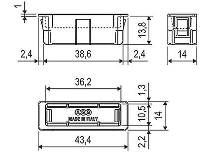 AGB VASCHETTA MAGNETICA EASY-FIX POLARIS 2XT ART.2402 CROMATO OPACO