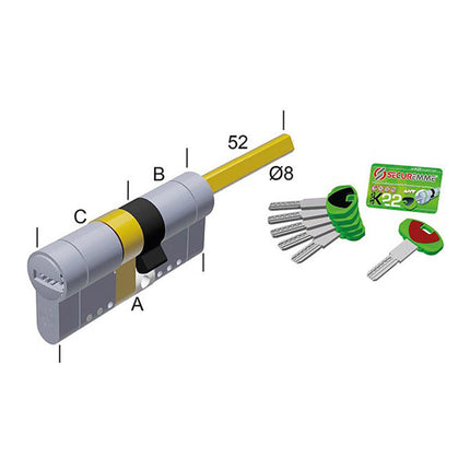 SECUREMME CILINDRO EVOK22 MODULARE PREDISPOSTO PER POMOLO