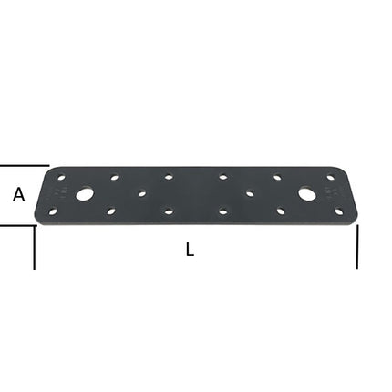 MINUTEX PIASTRA GIUNZIONE DIRITTA MM180X40X2,5 ACCIAIO GRAFITE