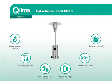 QLIMA STUFA A GAS DA ESTERNO A FUNGO PGU 2013 INOX*