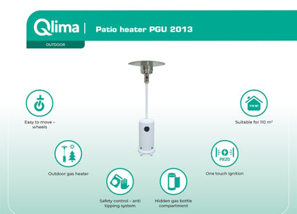QLIMA STUFA A GAS DA ESTERNO A FUNGO PGU 2013 BIANCA