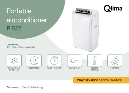 QLIMA CONDIZIONATORE PORTATILE P 522 BIANCO