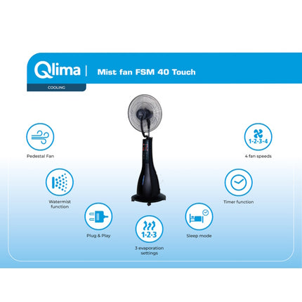 QLIMA RAFFRESCATORE D'ARIA PORTATILE MOD. FSM40 TOUCH NERO