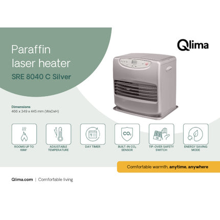 QLIMA STUFA A COMBUSTIBILE LIQUIDO LASER SRE 8040 TC SILVER