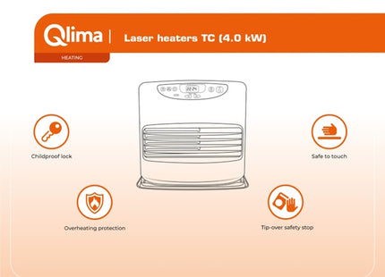QLIMA STUFA A COMBUSTIBILE LIQUIDO LASER SRE 8040 TC SILVER