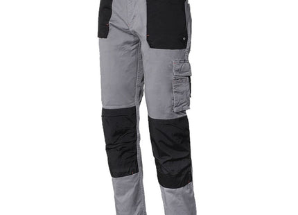 ISSA PANTALONE DA LAVORO STRETCH IN COTONE LEGGERO GRIGIO/NERO