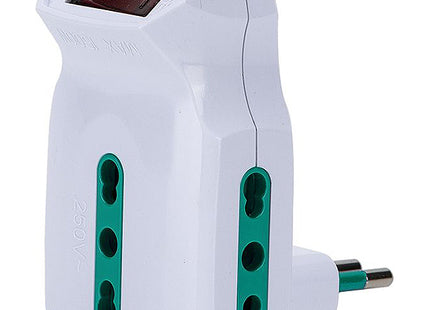 FME ADATTATORE TRIPLO CON SPINA 10A 3 PRESE 2P+T 10/16A BIANCO