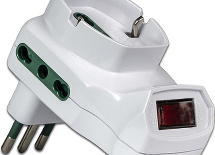 FME ADATTATORE TRIPLO CON SPINA 10A 3 PRESE 2P+T 10/16A BIANCO