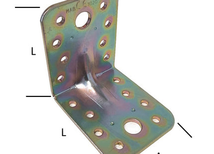 MINUTEX PIASTRA GIUNZIONE PIEGATA NERVATA MM55X65X2,5 ACCIAIO ZINCATO