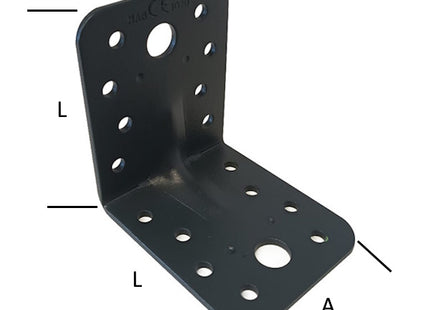 MINUTEX PIASTRA GIUNZIONE PIEGATA NERVATA MM55X65X2,5 IN ACCIAIO GRAFITE