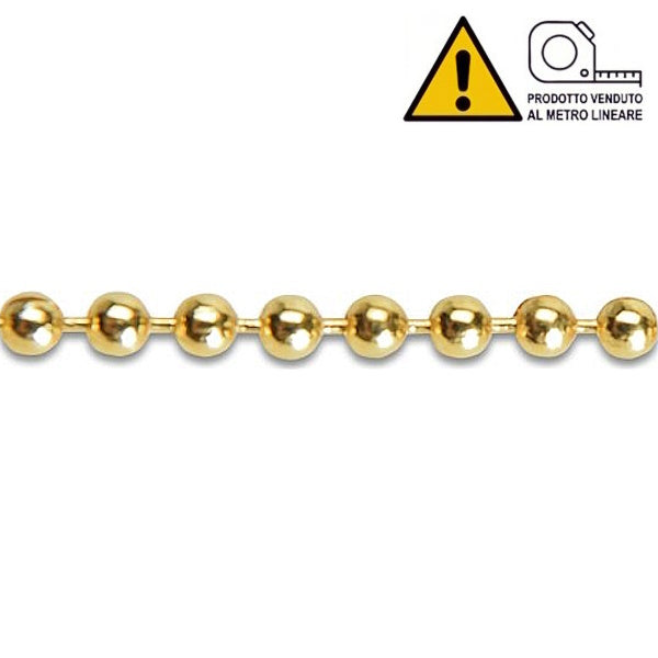 MINUTEX CATENA A PERLINE IN OTTONE LUCIDO MOD. 878 D.MM 3