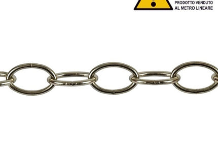 MINUTEX CATENA OVALE FILO IN ACCIAIO NICHELATO MOD. 881 D.MM 1,1