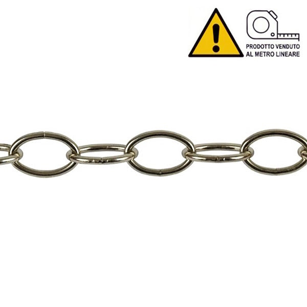 MINUTEX CATENA OVALE FILO IN ACCIAIO NICHELATO MOD. 881 D.MM 1,1