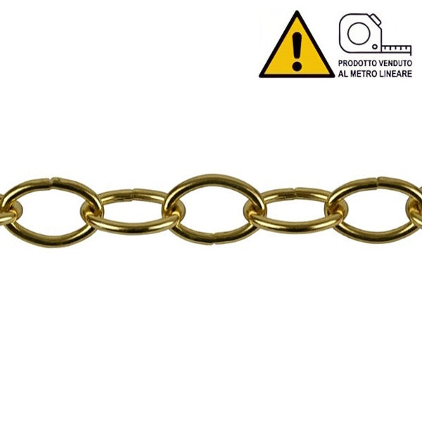 MINUTEX CATENA OVALE FILO IN ACCIAIO OTTONATO MOD. 205 D.MM2,8