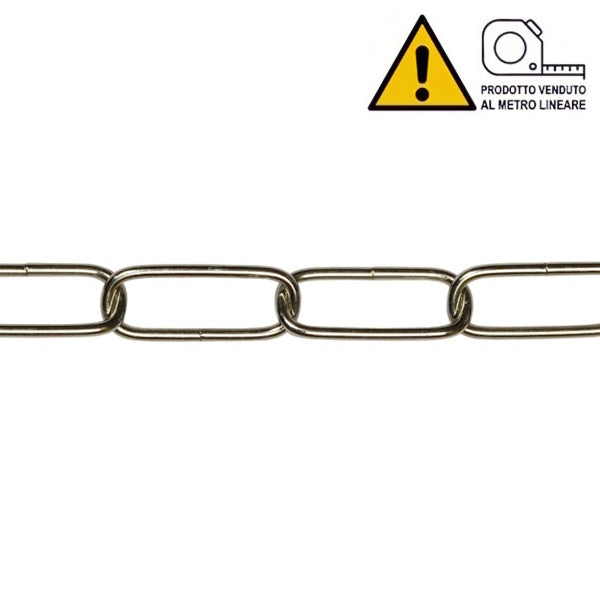 MINUTEX CATENA OVALE FILO IN ACCIAIO NICHELATO MOD. 884 D.MM 1,3