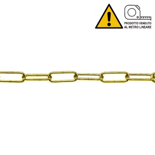 MINUTEX CATENA OVALE FILO IN ACCIAIO OTTONATO MOD. 884 D.MM 1,3