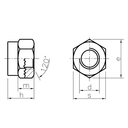 DADO AUTOBLOCCANTE ALTO PASSO GROSSO INOX A2 UNI 7473 DIN 982