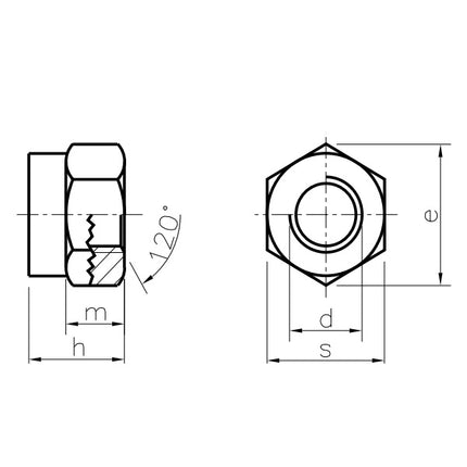 DADO AUTOBLOCCANTE BASSO PASSO FINE CL. 8 Z.BIANCO DIN 985