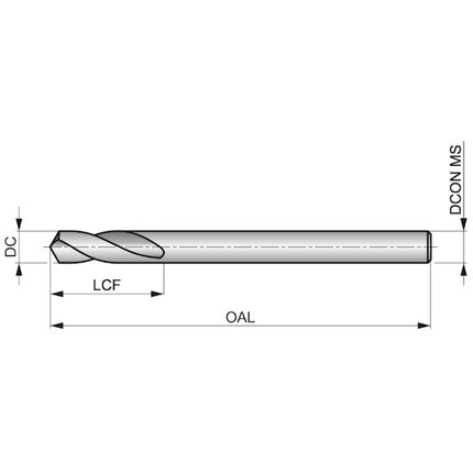 DORMER PUNTA ELICOIDALE A123 EXTRA CORTA HSS DIN1897 D.MM 5,00X 62