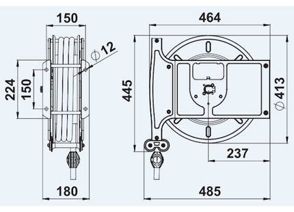 FAICOM AVVOLGITUBO ACQUA MOD. A CON TUBO DA 3/8" MT15 250BAR
