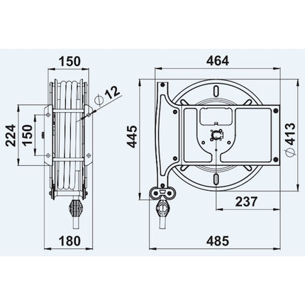 FAICOM AVVOLGITUBO ACQUA MOD. A CON TUBO DA 3/8" MT15 250BAR