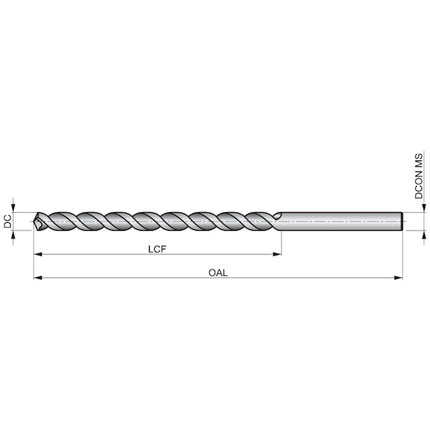 DORMER PUNTA ELICOIDALE A940 PFX LUNGA HSS-E D.MM 5,00X132