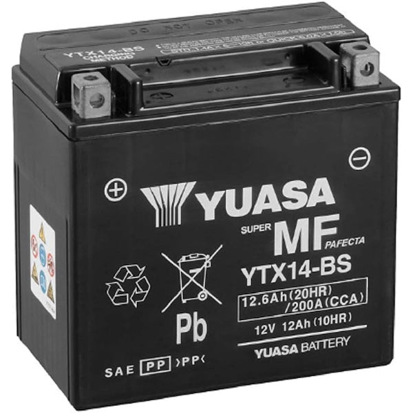 YUASA BATTERIA MOTO YTX14BS 12V 12AH MM150X87X145H