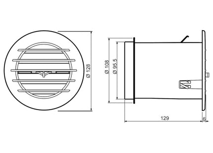 LA VENTILAZIONE GRIGLIA CON VALVOLA TERMOSTATICA TONDA COLORE BIANCO