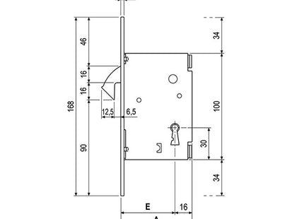 AGB SERRATURA PATENT GANCIO PER SCORREVOLI ART.00701