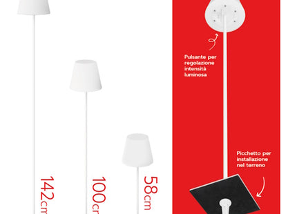 CENTURY LAMPADA D'ARREDO A LED ALTEA RICARICABILE BIANCA